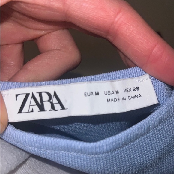 Zara Elegant Blue Ruffle Hem Skirt - Picture 5 of 5